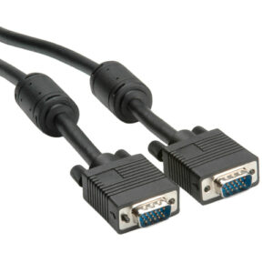 11045656ICE_.jpg ROLINE CAVO DI RETE HQ VGA CABLE+ FERRITE, DDC, HD15, M/M, 6 M NERO