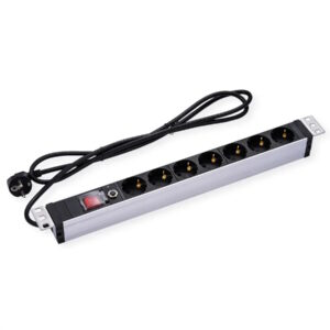 19991633.jpg VALUE PRESA PDU A 7 VIE, 45, 19" 1UH, 45, CON PROTEZIONE DA SOVRACCARICO, 2M