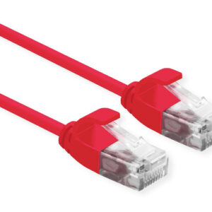 21153913ICE_.jpg ROLINE CAVO UTP DATA CENTER PATCHCORD CAT.6A, CLASS EA, LSOH, SLIM, ROSSO, 1M