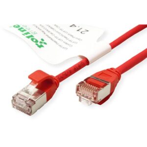21443317ICE_.jpeg ROLINE GREEN U/FTP DATACENTER Patchcord CAT 6A/CLASS EA, LSOH/TPE, SLIM, ROSSO , 5M