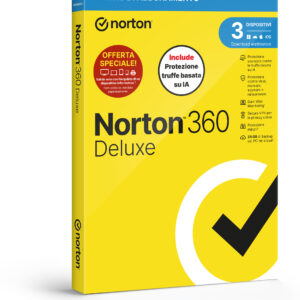 NORTON 360 DELUXE 2026 -ANTITRUFFA- ATTACH - 3 DISPOSITIVI 12 MESI 25GB - IT BOX - SYMANTEC
