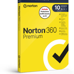 NORTON 360 PREMIUM 2026 - ANTITRUFFA-10 DISPOSITIVI 12 MESI 75GB - IT BOX - SYMANTEC