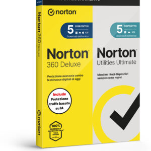 21483673.jpg NORTON 360 DELUXE 2026 -ANTITRUFFA- 5 DISPOSITIVI 12 MESI 50GB + UTILITIES ULTIMATE - IT BOX - SYMANTEC