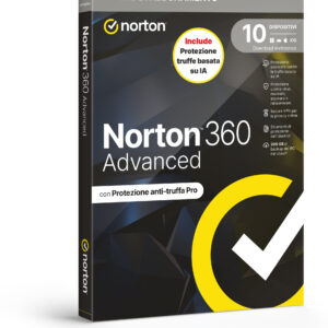 NORTON 360 ADVANCED 2026 - ANTITRUFFA- 10 DISPOSITIVI 12 MESI 200GB - IT BOX - SYMANTEC