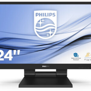 242B9TICE_.jpg PHILIPS MONITOR TOUCH 23,8 LED IPS 16:9 FHD 5MS 250CDM, VGA/DVI/DP/HDMI, IP54, MULTIMEDIALE