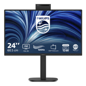 PHILIPS MONITOR 23,8 LED IPS FHD 16:9 4MS 300 CDM 120hz, PIVOT, WEBCAM, USB-C, VGA/DP/HDMI, MULTIMED