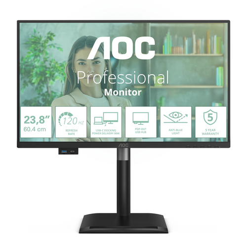 24P4CVICE_.jpg AOC MONITOR 23,8 LED IPS FHD 16:9 120Hz, REG ALTEZZA, USB-C