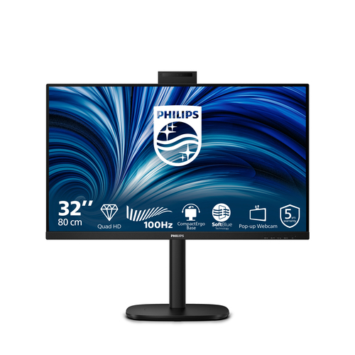 32B2U3601HICE_.jpg PHILIPS MONITOR 31,5 LED IPS QHD 16:9 4MS 350 CDM, PIVOT, USB-C HUB, WEBCAM, DP/HDMI, MULTIMEDIALE