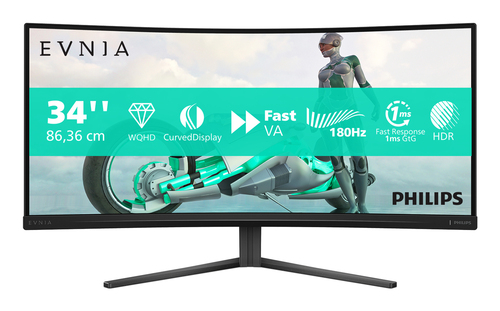 PHILIPS MONITOR GAMING CURVO 34 W-LED Fast VA 21:9 WQHD 0,5MS 180HZ 300 CDM, Adobe RGB 90, DP/HDMI