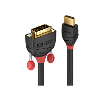 LINDY CAVO HDMI A DVI-D BLACK LINE, 1M