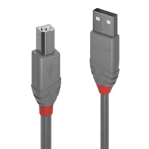 36685ICE_.jpg LINDY CAVO USB ANTHRA LINE 2.0 TIPO A MASCHIO A A B MASCHIO 5 MT DOPPIA SCHERMATURA GUSCIO IN PVC GRIGIO 10 ANNI DI GARANZIA