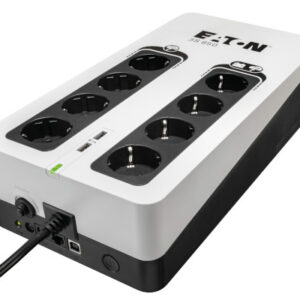 3S850D.jpg EATON 3S GEN2 UPS DIN, 850 VA 510W INGR: SCHUKO USC: (4) SCHUKO (4) SCHUKO SOLO SURGE COM USB TOWER