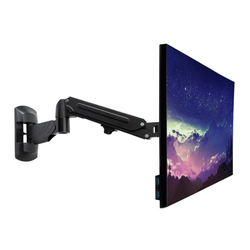 40712ICE_.jpg Supporto a parete per display con braccio a gas - Nero - Montaggio a parete di un singolo display co - LINDY
