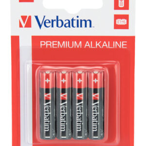VERBATIM ALKALINE BATTERY AA 4-PACK (HANGCARD)