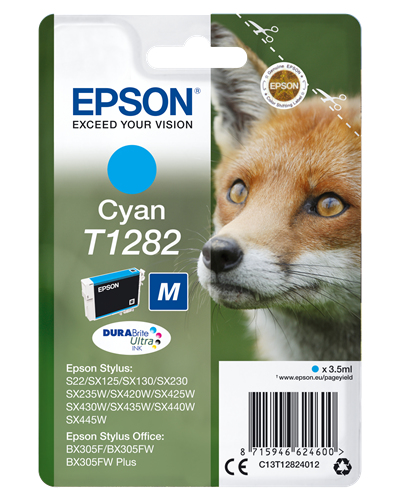 C13T12824012.jpg EPSON CART INK CIANO STYLUS S22/SX125/SX420W, SERIE M VOLPE