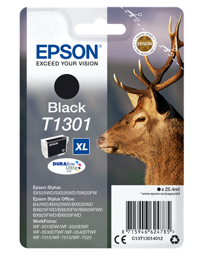 C13T13014012.jpg EPSON CART. INK NERO PER SX525/620FW BX525WD/625FWD/925FWD B42WD TAGLIA XL SERIE CERVO