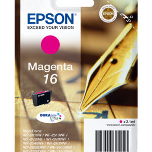 EPSON CART INK MAGENTA PER WF-2510WF, WF-2520NF, WF-2530WF WF-2540WF SERIE 16 PENNA E CRUCIVERBA
