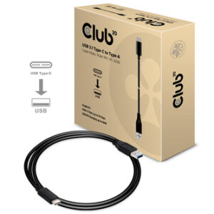 CLUB3D USB TYPE C 3.1 GEN 2 MALE (10GBPS) TO TYPE A MALE CABLE 1METER /  3.28FEET