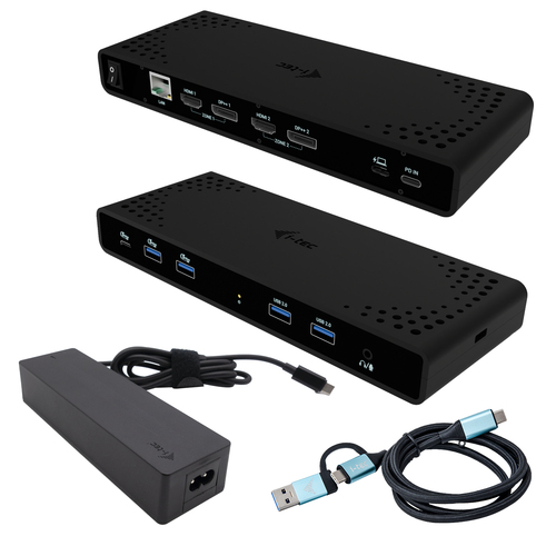 CADUA4KDOCKPDB100ICE_.jpg I-TEC UNIVERSAL DUAL 4K DISPLAY DOCKING STATION, PD 85W + I-TEC USB-C CHARGER 100W