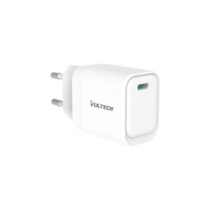 VULTECH CARICATORE ADATTATORE UNIVERSALE, 1 X TYPE-C, PD45 GAN PPS 45W, BIANCO COMPATTO