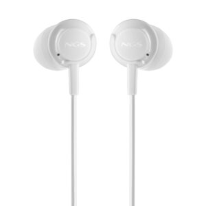 NGS CROSS STEP WHITE: Auricolari a bottone con microfono e controllo del volume. Pulsante multifunzi