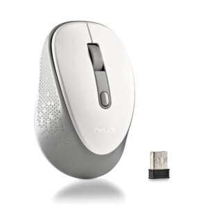 DEWHITE.jpg NGS MOUSE WIRELESS BIANCO 2 PULSANTI E ROTELLA DI SCORRIMENTO