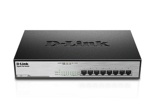DGS1008MP.jpg D-LINK SWITCH 8 PORTE GIGABIT POE DESKTOP RACK MOUNTABLE