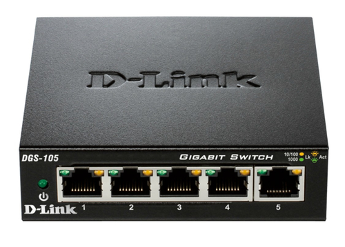 DGS105.jpg D-LINK SWITCH 5 PORTE GIGABIT CASE METALLICO