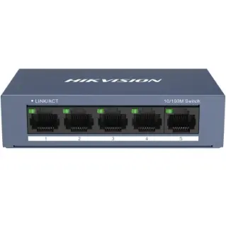 DS3E0105OICE_.webp SWITCH HIKVISION 10/100 CASE METALLICO - SOHO 5 10/100M RJ45 PORTS, DESKTOP STEEL CASE UNMANAGED