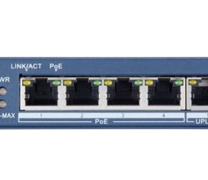DS3E0505PEICE_.jpg HIKVISION SWITCH 4 PORT GIGABIT UNMANAGED POE SWITCH 1 GIGABIT RJ45 UPLINK PORT, 802.3AF/AT, POE PO
