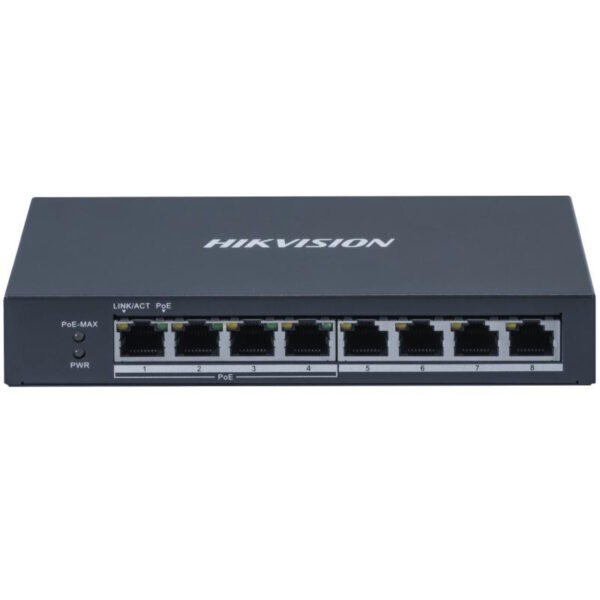 DS3E0508PO.jpg HIKVISION SWITCH 4 GIGABIT POE PORTS, 4 GIGABIT RJ45, 802.3AF/AT, POE POWER BUDGET 60W