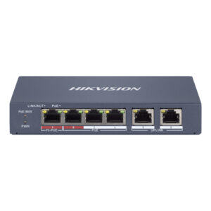 DS3E1106HPEIICE_.jpg SWITCH HIKVISION SMART MANAGED HI-POE 10/100 L2, 4 10/100M RJ45 POE PORTS, 2 10/100M RJ45 PORT, 802.
