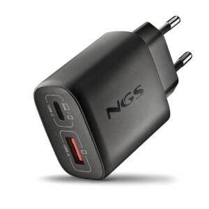 EON45WBLACKB2CICE_.jpg NGS EON 45W BLACK: CARICATORE GaN DA PARETE UNIVERSALE DA 45W con 2 porte: USB-C + USB-A