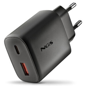 ERA45WBLACKICE_.jpg NGS ERA 45W BLACK: CARICATORE GaN DA PARETE UNIVERSALE DA 45W con 2 porte: USB-C + USB-A