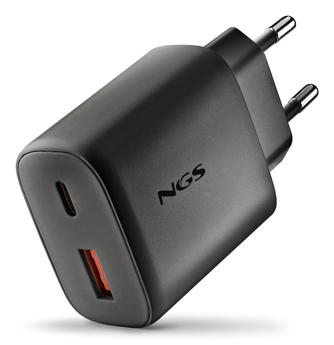 ERA45WBLACKICE_.jpg NGS ERA 45W BLACK: CARICATORE GaN DA PARETE UNIVERSALE DA 45W con 2 porte: USB-C + USB-A