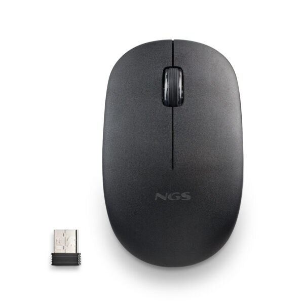 FOGPROBLACK.jpg NGS MOUSE WIRELESS 2.4 GHZ,CON ROTELLA, SILENZIOSO, USB NANO, NERO