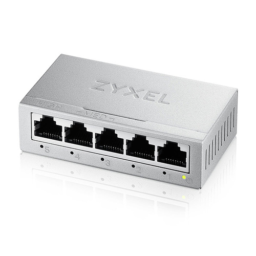 GS105BV5EU0101FICE_.jpg ZYXEL SWITCH UNMANAGED GS-105B V5 , 5 PORTE GIGABIT, CHASSIS METALLO, DESKTOP