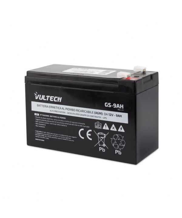 VULTECH BATTERIA ERMETICA AL PIOMBO PER UPS 12V 9A (GS-9AH)