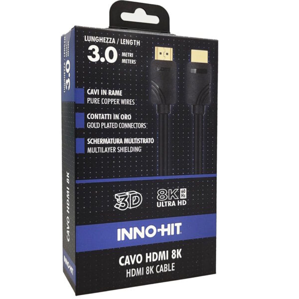 IHHD2130.jpg INNOHIT CAVO HDMI 8K CONTATTI ORO 60HZ 3 MT