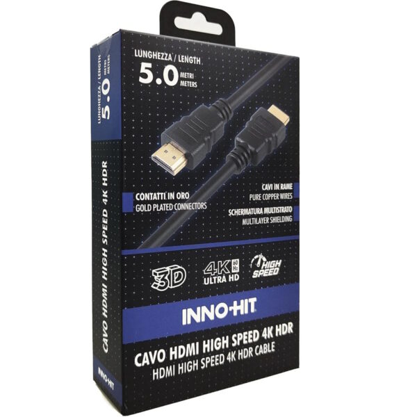 IHHDMI50L.jpg INNOHIT CAVO HDMI 4K HDR HIGH SPEED 60HZ 5 MT