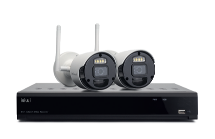 ISIWI KIT WIRELESS CONNECT S2 ISW-K1N8BF2MP-2 GEN1 NVR 8 CANALI + 2 TELECAMERE IP 1080P 2MPX WIRELES - ISWI