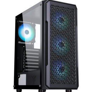 ITGCAST33B.jpg ITEK CASE SIX TRIANGLE - GAMING MIDDLE TOWER, 4X12CM ARGB FAN, USB3, SIDE PANEL TEMP GLASS
