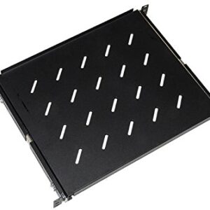 LKRIP350EN.jpg LINK RIPIANO UNIVERSALE PER ARMADIO RACK ESTRAIBILE SU BINARI TELESCOPICI 1 UNITA NERO 350MM