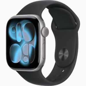 APPLE WATCH SERIES 11GPS42MMSPACE GREY ALUMINIUM CASE WITH BLACK SPORT BAND, M/L