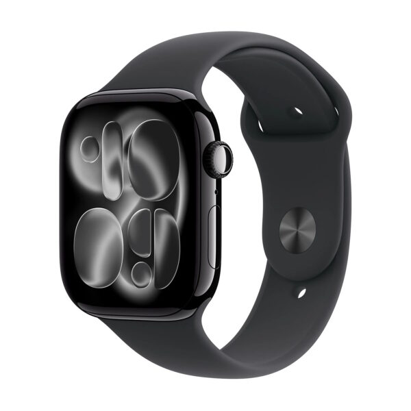 APPLE WATCH SERIES 11GPS46MMJET BLACK ALUMINIUM CASE WITH BLACK SPORT BAND, S/M