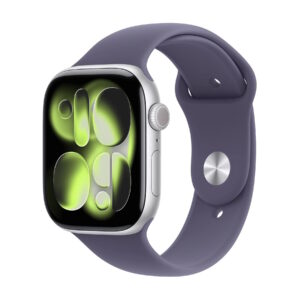 APPLE WATCH SERIES 11GPS46MMSILVER ALUMINIUM CASE WITH PURPLE FOG SPORT BAND, S/M