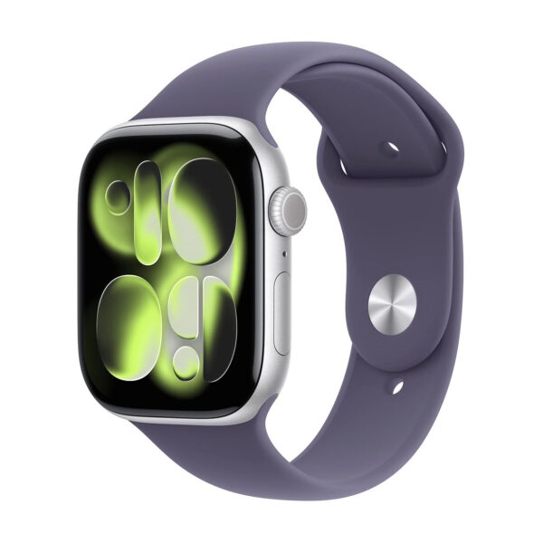 MEVA4QLA.jpg APPLE WATCH SERIES 11GPS46MMSILVER ALUMINIUM CASE WITH PURPLE FOG SPORT BAND, M/L