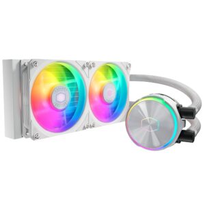 MLYD24MA23PZRW.jpg COOLER MASTER DISSIPATORE MASTERLIQUID PL240 FLUX WHITE EDITION ARGB LIQUID COOLER DISSIPATORE