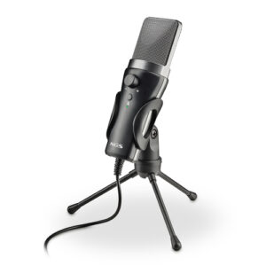 MS120USBICE_.jpg NGS MS120 USB: microfono USB con supporto per treppiede. Ideale per PC o laptop. Suono chiaro. Regol