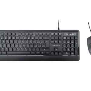 YASHI TASTIERA E MOUSE USB KIT, SOFT, NERO, ITA